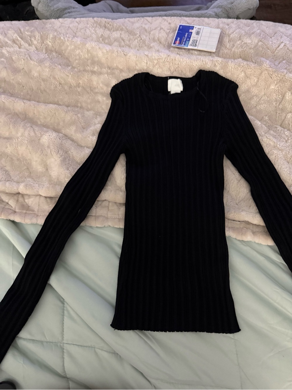 H&M Black Ribbed Strapless Top